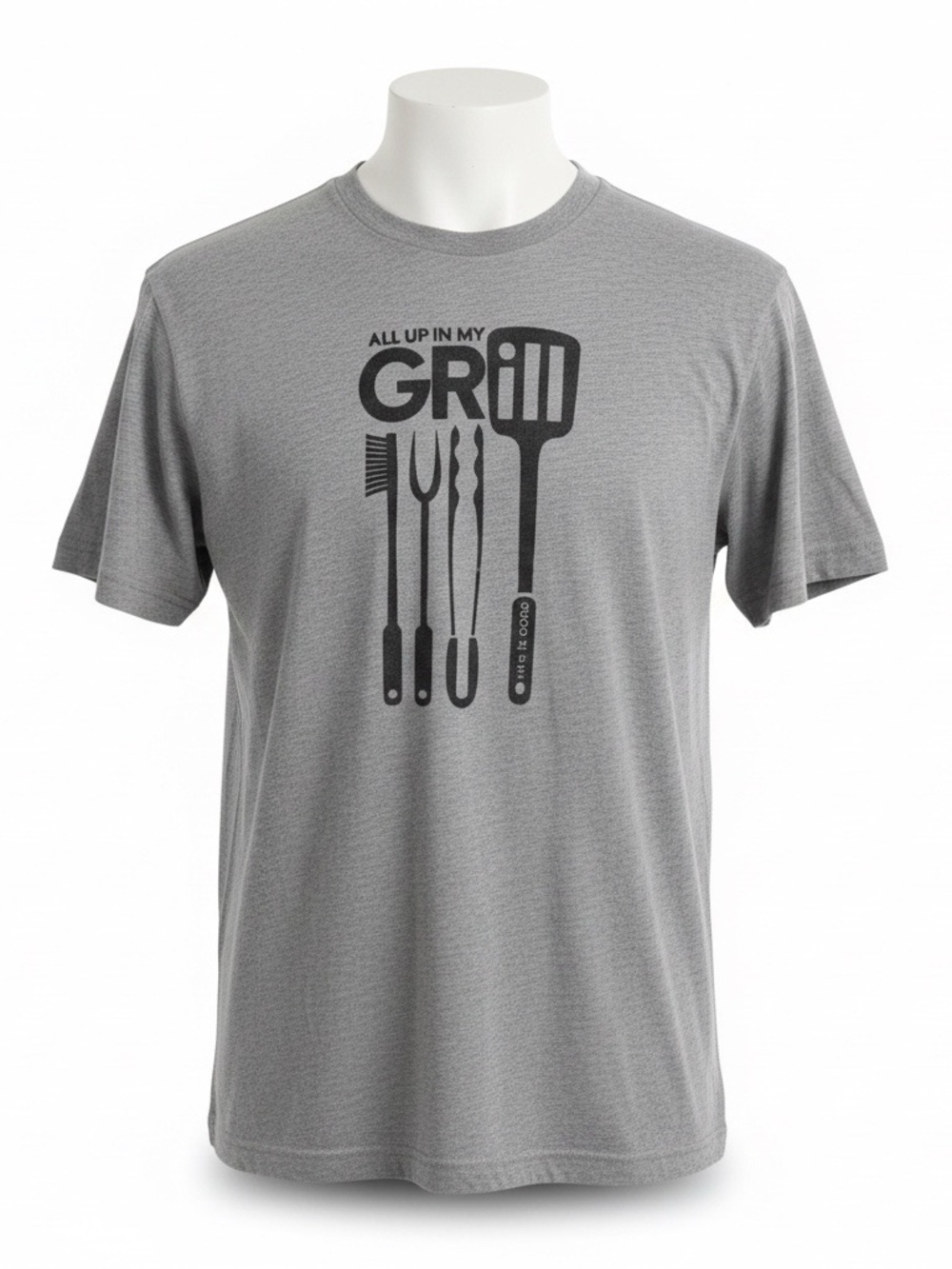 Life Is Good Men's Crusher Tee "All Up In My Grill" Graphic Gray